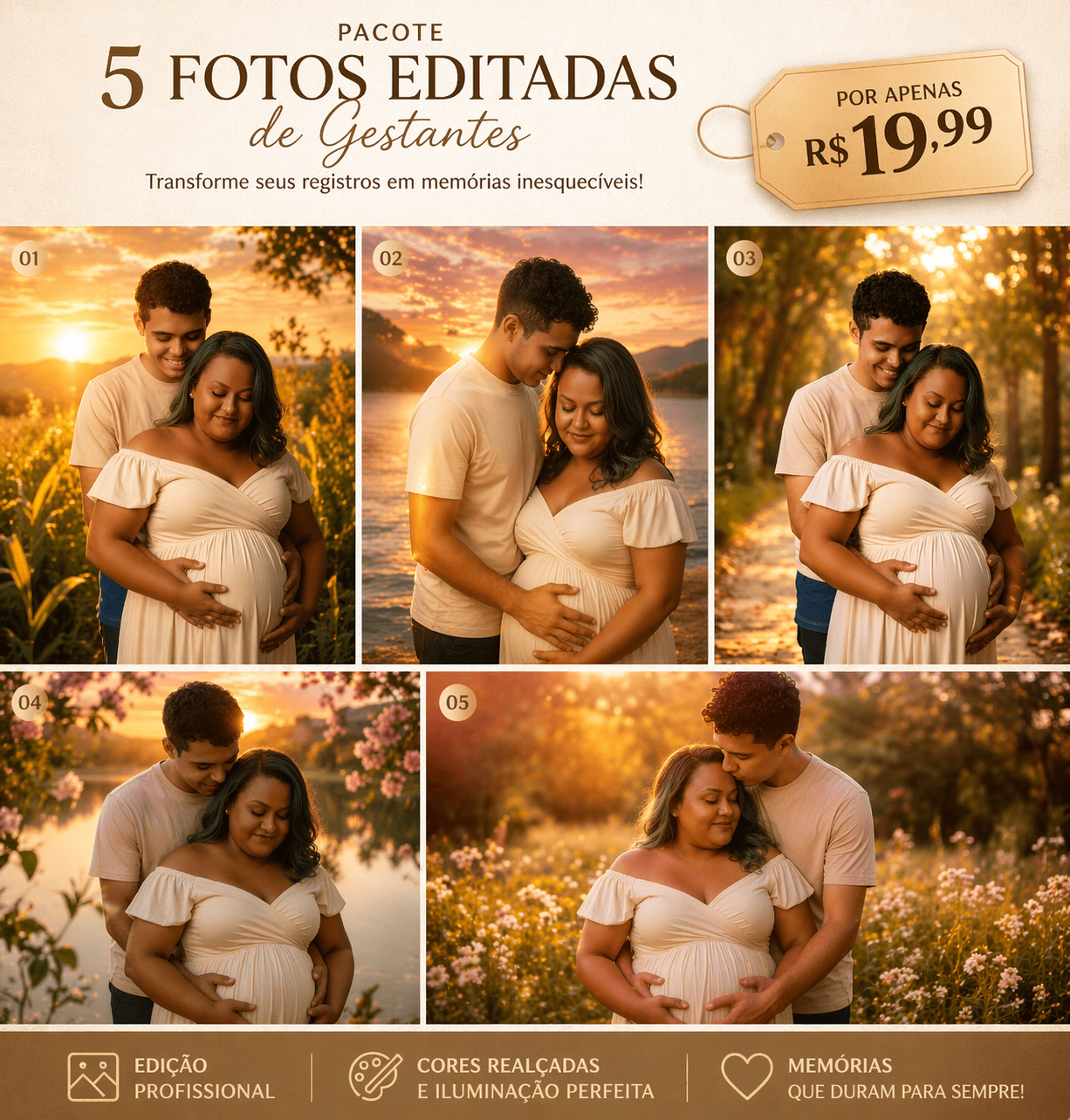 Banner de pacote para fotos de gestante