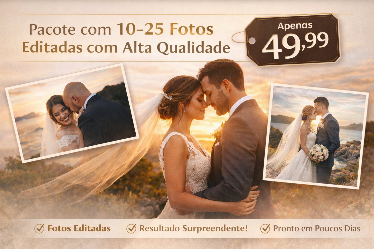 Banner de edição de fotos de casamento
