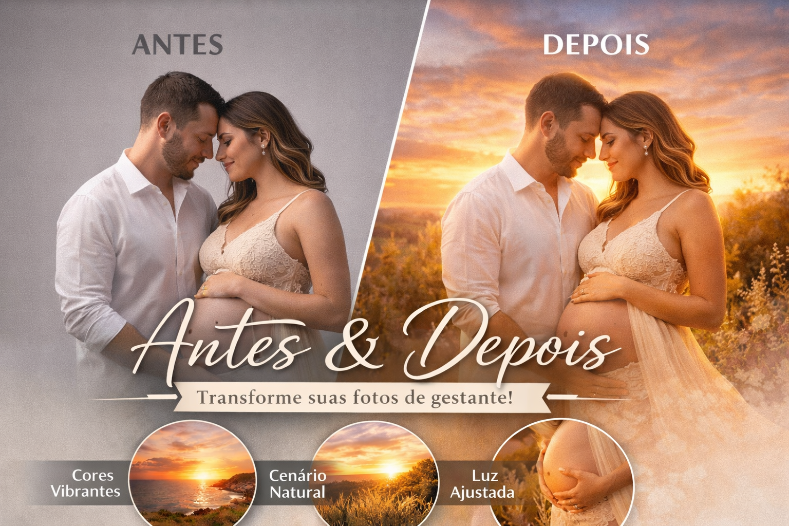 Exemplo de edição de foto de gestante