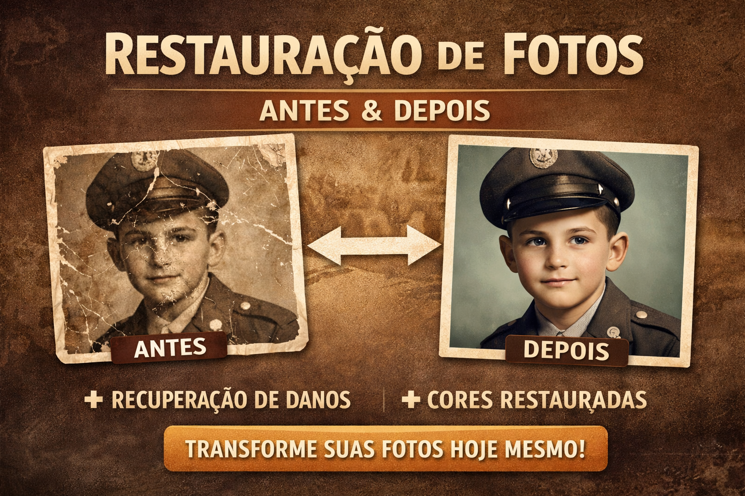 Exemplo de restauração de foto antiga